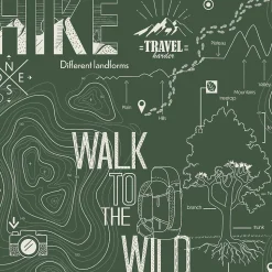 Papier peint intissé Les aventures " Walk to the wild " vert L.1005 x l.53cm Lutèce
