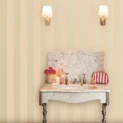 Papier peint intissé Lille perlescent stripe imprimé rayures beige L.1000 x l.52cm Laura Ashley