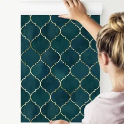 Papier Peint Intissé MAROCAIN Motif Abstraction Pour Salon