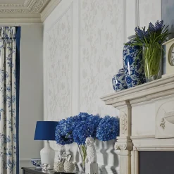 Papier peint intissé Oriental garden blanc L.1000 x l.52cm Laura Ashley