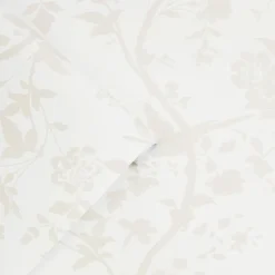Papier peint intissé Oriental garden blanc L.1000 x l.52cm Laura Ashley