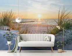 Papier Peint Intissé Panoramique Mer Plage Paysage Nature 400x280 cm - Colle Inclus - Chambre et Salon - Papier Peint 3D
