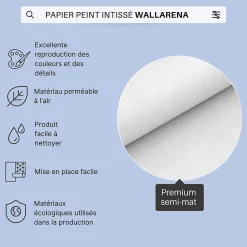 Papier Peint Intissé Panoramique Forêt Peint Oiseaux Art 400x280 cm - Colle Inclus - Chambre et Salon - Moderne Trompe l'oeil