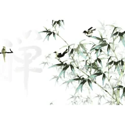 Papier peint intissé PEINTURE CHINOISE 400 x 270 cm (LxH) - Tapisserie murale panoramique XXL, Made in France par Scenolia