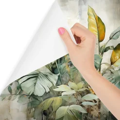 Papier Peint Intissé Photo Pour Chambre FEUILLES Plantes Aquarelle 360cm x 240cm