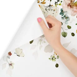 Papier Peint Intissé Photo Pour Salon FLEURS Colorées Feuilles Plantes Nature 270cm x 180cm