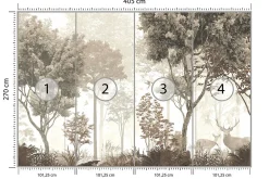 Papier Peint Intissé Photo Pour Salon FORÊT Arbres Nature Rétro 405cm x 270cm