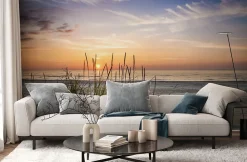 Papier Peint Intissé Photo MER Plage Coucher De Soleil Pour Chambre 368cm x 254cm