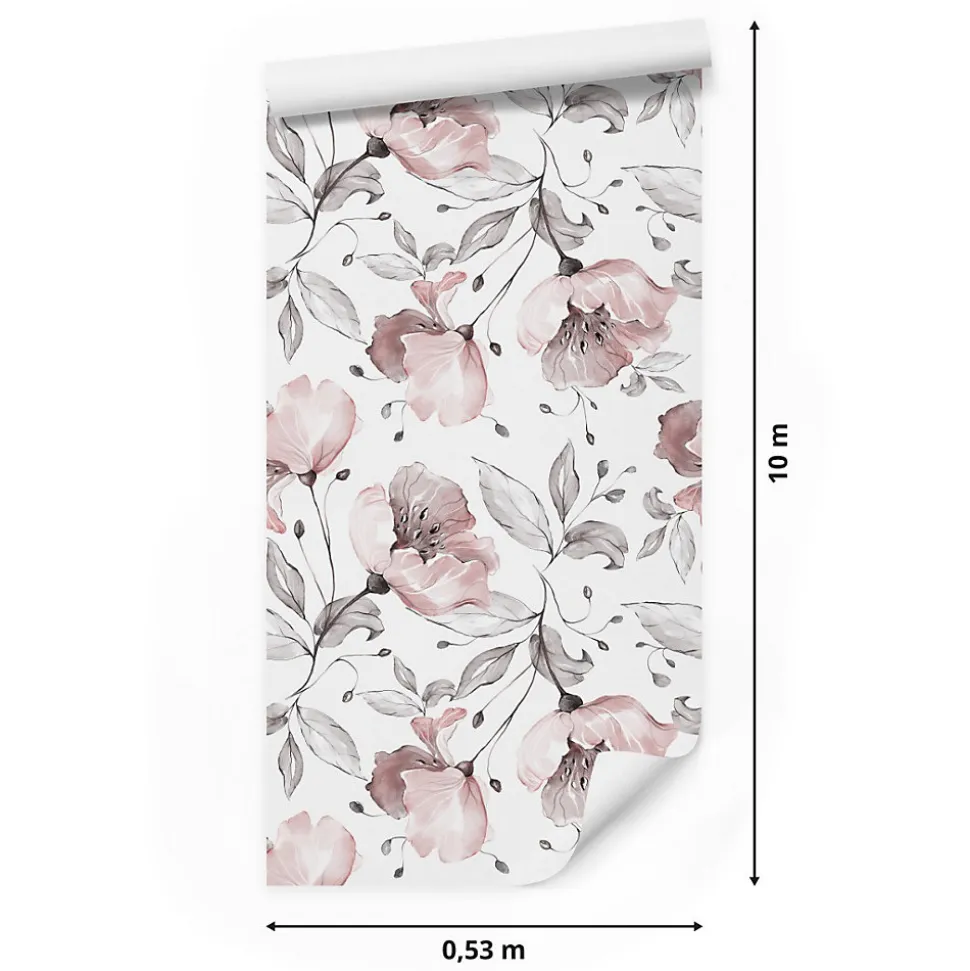 Papier Peint Intissé Pour Salon FLEURS Des Champs Coquelicots Nature