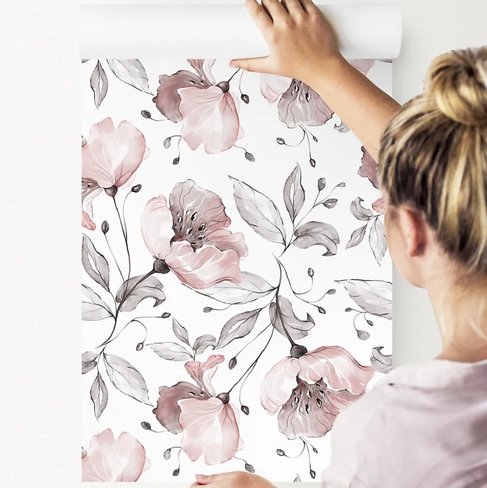 Papier Peint Intissé Pour Salon FLEURS Des Champs Coquelicots Nature