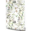 Papier Peint Intissé Pour Salon PAPILLONS Fleurs Feuilles Nature