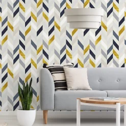 Papier Peint Intissé Pour Salon MOTIF Géométrique Coloré