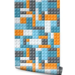 Papier Peint Intissé Pour Chambre D'Enfant Blocks Colorées