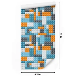 Papier Peint Intissé Pour Chambre D'Enfant Blocks Colorées