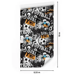Papier Peint Intissé Pour Chambre D'Enfant FOOTBALL Graffiti Sport