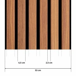 Papier Peint Intissé Pour Chambre LAMELLES Imitation Bois 53cm x 300cm