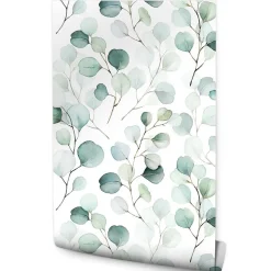 Papier Peint Intissé Pour Salon FEUILLES Nature Aquarelle