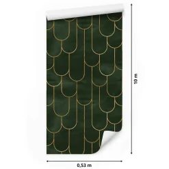 Papier Peint Intissé Pour Salon MOTIFS Geometrique Art Deco