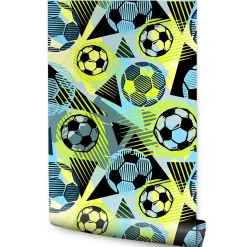 Papier Peint Intissé Pour Chambre D'Enfant GARCON Football Sport