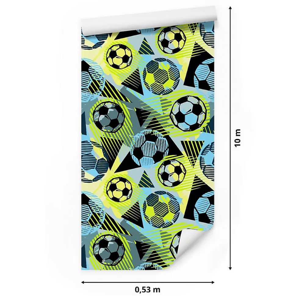 Papier Peint Intissé Pour Chambre D'Enfant GARCON Football Sport