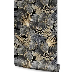 Papier Peint Intissé Pour Salon FEUILLES Tropicales Nature