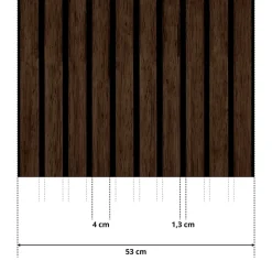 Papier Peint Intissé Pour Salon PLANCHES Lamelles Bois Imitation 3D 53cm x 300cm