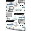 Papier Peint Intissé Pour Chambre d'Enfant Voitures Colorées