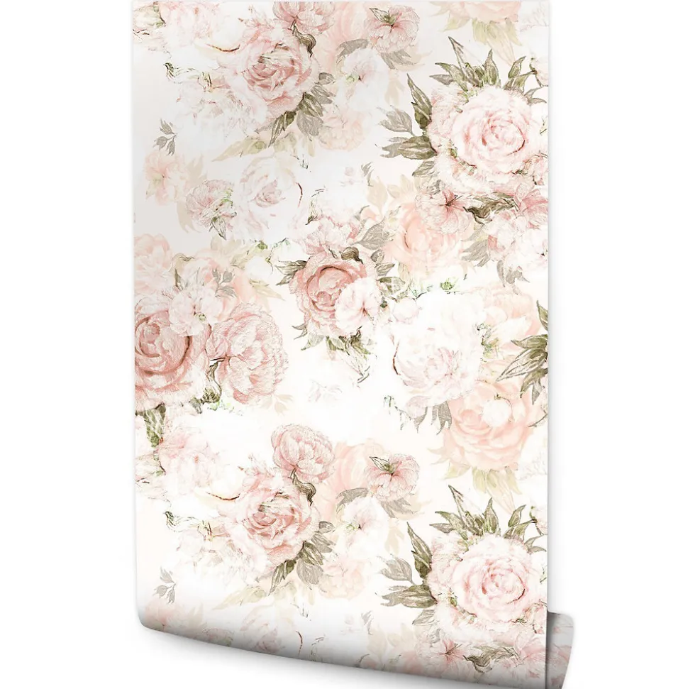 Papier Peint Intissé Pour Salon FLEURS Pivoines Plantes Nature