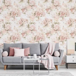 Papier Peint Intissé Pour Salon FLEURS Pivoines Plantes Nature