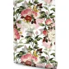 Papier Peint Intissé Pour Salon FLEURS Colorées Feuilles Nature