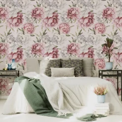 Papier Peint Intissé Pour Salon PIVOINES Nature Fleurs