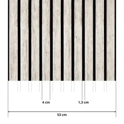 Papier Peint Intissé Pour Salon PLANCHES Lamelle Bois Imitation 3D