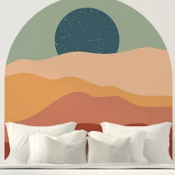 Papier peint intissé pré-encollé fresques géantes - DUNE ET ÉTOILES - 90x90cm