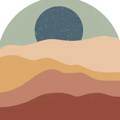Papier peint intissé pré-encollé fresques géantes - DUNE ET ÉTOILES - 90x90cm