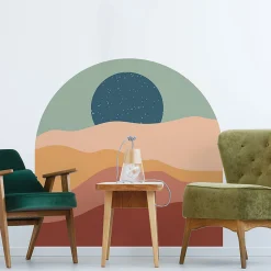 Papier peint intissé pré-encollé fresques géantes - DUNE ET ÉTOILES - 90x90cm