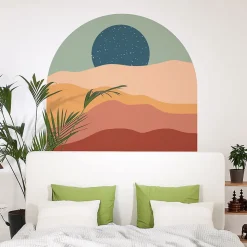 Papier peint intissé pré-encollé fresques géantes - DUNE ET ÉTOILES - 90x90cm