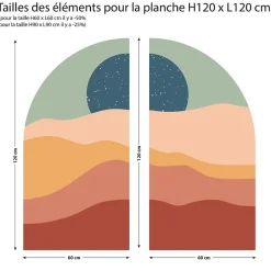 Papier peint intissé pré-encollé fresques géantes - DUNE ET ÉTOILES - 90x90cm