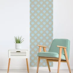 Papier peint intissé pré-encollé - SCANDINAVE ART DÉCO AQUAMARINE ARCHES - 1 rouleau de 300x60cm