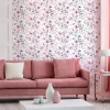 Papier peint intissé pré-encollé - FLEURS ROSES ET VIOLETTES - 1 rouleau de 300x60cm