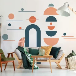 Papier peint intissé pré-encollé fresques géantes - ARCHES ART MODERNE ET DEMI CERCLES - 120x90cm