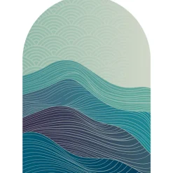 Papier peint intissé pré-encollé fresques géantes - ARCHE VAGUES ABSTRAITES EN OCÉAN - 85x60cm