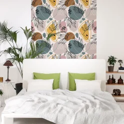Papier peint intissé pré-encollé - SCANDINAVE FEUILLES D'OLIVIER - 1 rouleau de 300x60cm