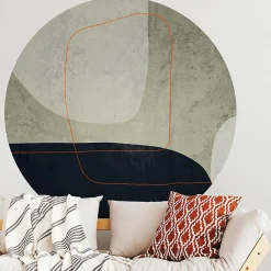 Papier peint intissé pré-encollé fresques géantes - FRESQUE ABSTRAITE LIGNE ORANGE - 60x60cm