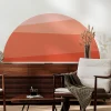 Papier peint intissé pré-encollé fresques géantes - COUCHER DE SOLEIL ORANGE - 60x120cm