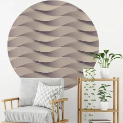 Papier peint intissé pré-encollé fresques géantes - FRESQUE DESIGN VAGUES D'ILLUSION - 90x90cm