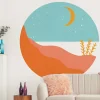 Papier peint intissé pré-encollé fresques géantes - ROND BORD DE MER BLEU CIEL - 120x120cm