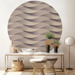 Papier peint intissé pré-encollé fresques géantes - FRESQUE DESIGN VAGUES D'ILLUSION - 120x120cm