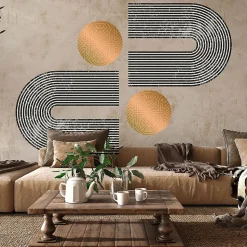 Papier peint intissé pré-encollé fresques géantes - ARCHES ABSTRAITES AZTEC - 80x60cm