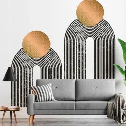 Papier peint intissé pré-encollé fresques géantes - ARCHES ABSTRAITES AZTEC - 80x60cm