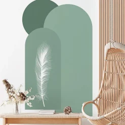 Papier peint intissé pré-encollé fresques géantes - ARCHES ET PLUME DE LA JUNGLE - 150x90cm